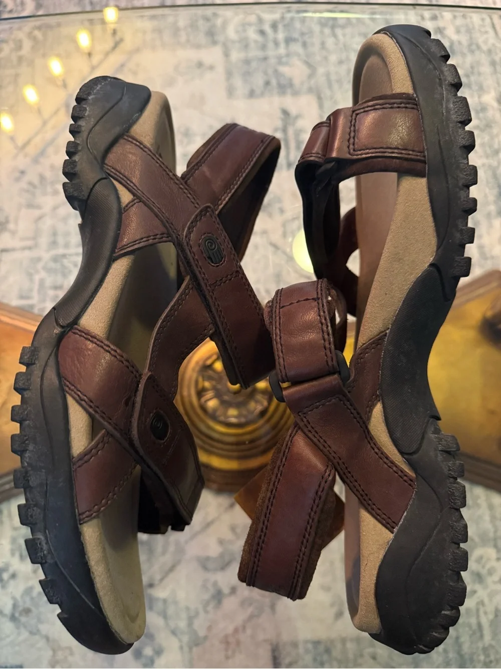 Vintage Teva Fisherman Brown Leather Hiking Adjustable Waterproof Sandals 13